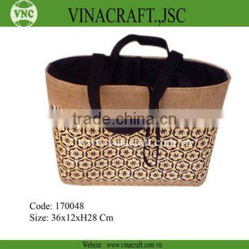 Shopping lady bag with fabric inside