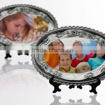 6" oval shape metal logo plate sublimation