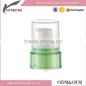 Hot sale transparent treatment pump with half cap