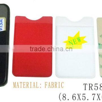 3M sticky mobile phone smart wallet/custom logo elastic fabric cell phone card holder