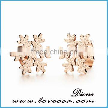 2017 New Arrival 316L Stainless Steel Snow Flower Earring Stud Earring for Teens Women photo-2