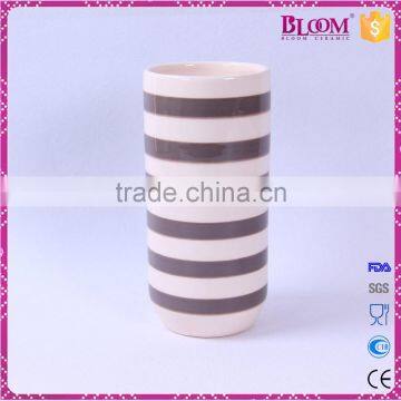 Simple Design Glazed Ceramic Round Tall Vase Flower photo-2