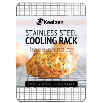 Cooling Rack by Keetzen 100% Real Stainless Steel 12 Inch x 17 Inch for Baking, Roasting & Decorating with Cross Wire Grid Patte