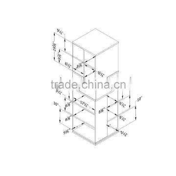2016 New Deign Wooden Revolving Book Rack Display Mdf Wood Revolving Bookcase photo-5