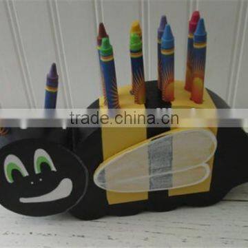 Hot sell Wooden Bumble Bee Crayon Holder Party Favor Teacher Gift Desk Decoration made in China