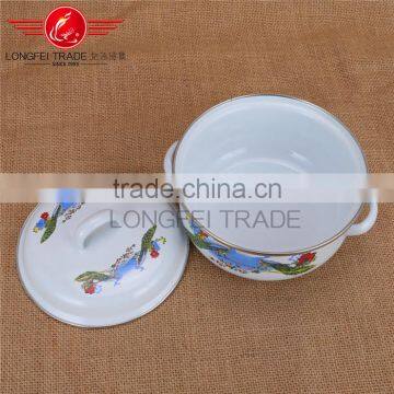 Decal Enamel Drum Shape Cooking Pot / Stockpot/cassrole photo-4