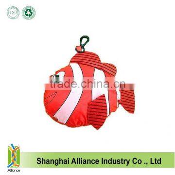 Fish shape folding handle bags reusable foldable shopping bags Cute supermarket handle shopping bags