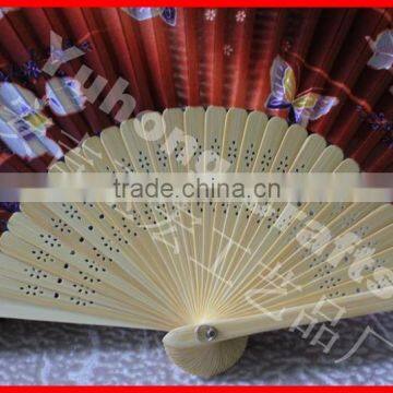 Japanese Style Bamboo Silk Fan Butterfly Print photo-3