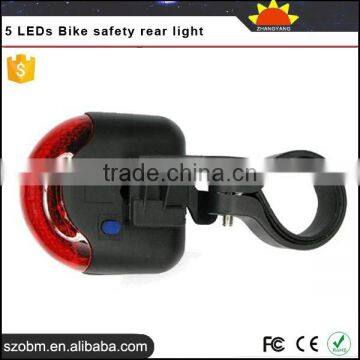 Trade Assurance Supplier Plastic 5*LEDs 3-Mode Bike Safety Back Rear Red Light photo-3