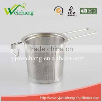 WCE6023 Good quality Stainless Steel Mesh Tea tools Tea Strainer Tea Infuser With Hook and Handle