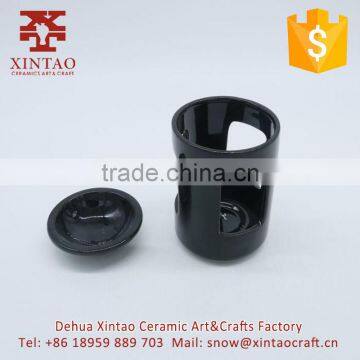 OEM modern black glazed ceramic fragrance oil burner