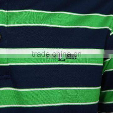 Men's 100%cotton Stripe Softtextile t Shirt Polo photo-5
