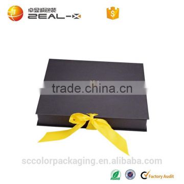 foldable black box with white satin,printable foldable boxes,USA black matte gift box