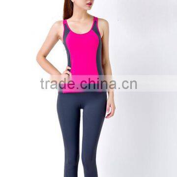 trendy women clothing padded contrast yoga tops for women 2016