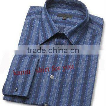 Man stripes french cuff dress shirts