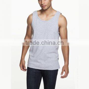 Latest design 95% cotton 5% spandex rib 100 cotton men tank top