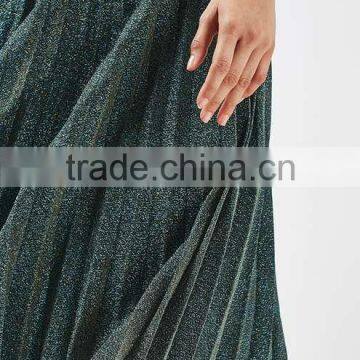 Pleated Skirt Women Clothing Factory New Designs 2017 Shiny Long Skirt photo-5