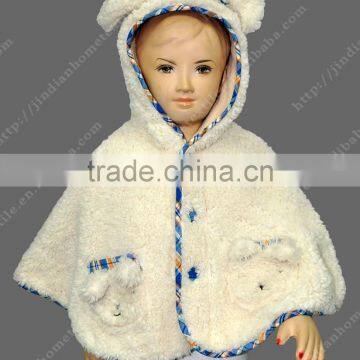 Fashion Baby White Winter Soft Amice Fur Cloak Coat for Children Warm Girls Outerwear photo-3