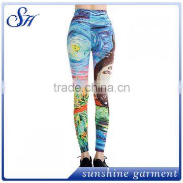 KX018 Polyester Women's Novelty Leggings With Cute Fat Cat 2017 photo-4