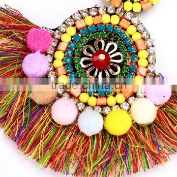 Bohemian Design Handmade Colorful Tassel Drop Earrings Jewelry photo-4