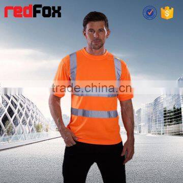 160gsm net reflective safety t-shirt for worker subway safety red t-shirts polo class2 safety t-shirt