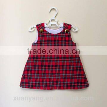 New Fashion Red Plaid Children Boutique Toddler Clothing Lovely Baby Girl Summer Dress photo-2