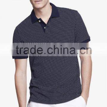 2015 New Design Custom Cotton Circle Dot Print Mens Polo Shirts Apparel Wholesale photo-3