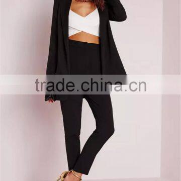 MGOO 2017 Manufacturer Longline Black Blazers Spring Oversized Casual Blazers Jackets For Women Oversized Jackets photo-5