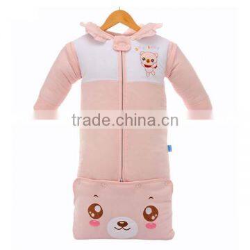 High Quality Pure Cotton Baby Sleeping Bag Lovely Bear Printing Baby Muslin Sleeping Wrap photo-3