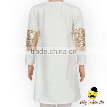 Autume And Winter Kids Blouses Breathable 100% Cotton Plain White Long Sleeve Baby Gir Dress Blank Top Shirt photo-5