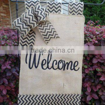 Personalized Embroidered Burlap Garden Flag photo-2