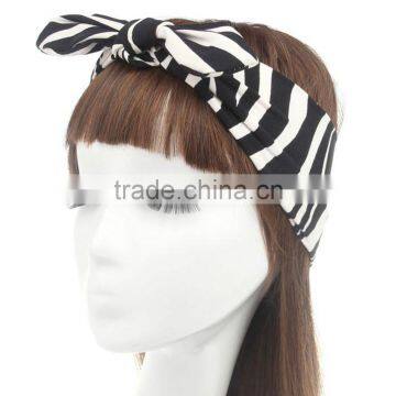 Fashion Zebra And Leopard Cotton Elastic Headband,Bow Knot Headband photo-3