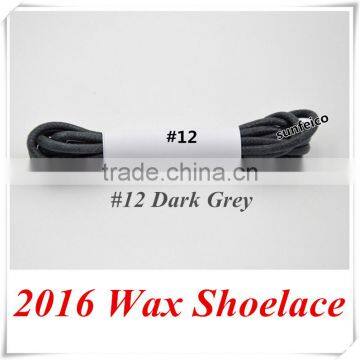 2.5mm Round Waxed Shoelaces~Men's Dress Shoelaces~Dark Grey Cotton Waxed Rope Shoelaces~Waxed Boot Shoelaces~Sneaker Shoelaces