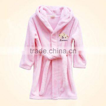Wholesale Microfiber Flannel Fleece Animal Print Children Kids Bathrobe/shaoxing