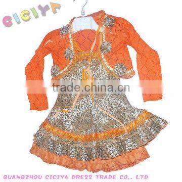 Tiger design fashion girls party dress