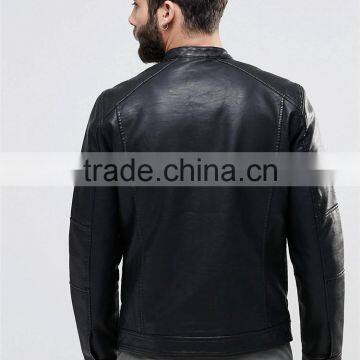 Shandao OEM Plain Design Long Sleeve Winter Men Leather Matte Top Coat photo-3