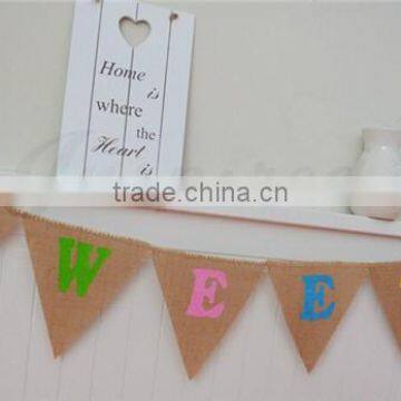 Sweets Colorful Hessian GIFTS Bunting Rainbow Burlap Banner Rustic Summer Wedding Venue Decor photo-2
