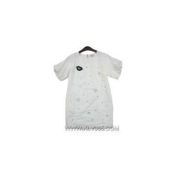 Women Fashion Puff Sleeve Short Dress Beaded Dress photo-3