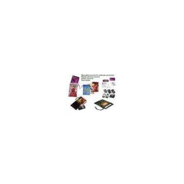 Single Pull Rope and Logo Printing Microfiber Mobile Phone Pouch, Micro Fiber Cleaning Pouches