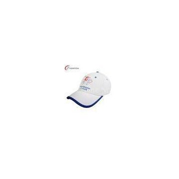 White Sport Velcro Cotton Baseball Caps Customizable Baseball Caps