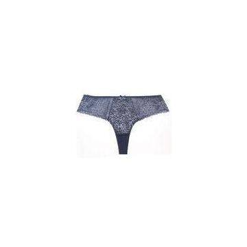 Jacquard Satin Floral T Back thongs for women , Ladies Thong Panties