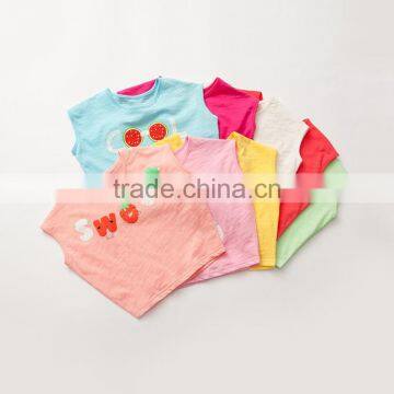 Girls Bat Sleeve Loose Lovely Print Shoulder Crewneck Undershirt T-shirts photo-2