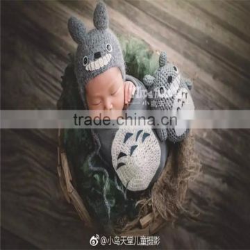 Knit Dragon Cat Bonnet and Toys Baby Boy Outfit Crochet Animal Dolls Knit Toys PhotographY Props