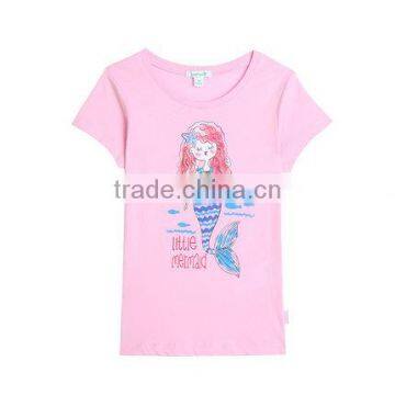 Custom Gilrs Cartoon Mermaid Tail Printed T-shirts