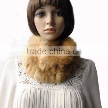 YR169 Elastic Net Knit Rabbit Fur Head Band /Real Fur Neckwear