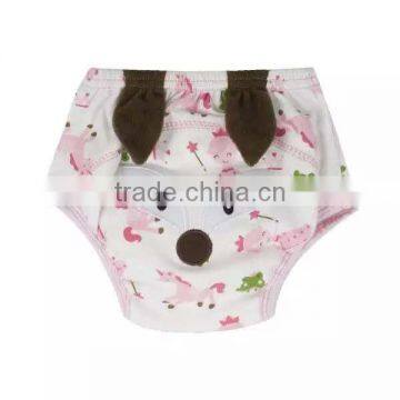 fox pattern soft cotton washable baby cloth diaper nappy