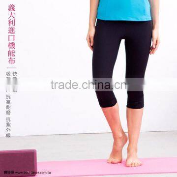 New design nylon lycra mesh yoga crop pants