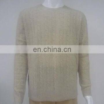 wholesale top quality 7gg cable knitted pure men cashmere sweaters from China alibaba