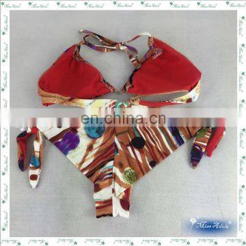 MissAdola Halter Swim Garment Illusion Bikini Brazilian Two Pieces Digital Print Bathing Suit Woman Swimwear (REF-05) photo-3