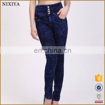 New designs women denim jeans trouser jeans for sales